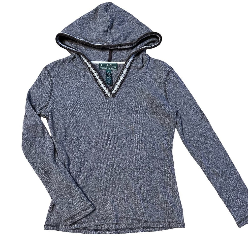 Lauren Active Ralph Lauren Cotton Sweater Small Heather Brown Hoodie Pullover